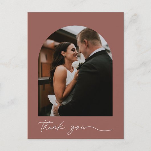 Modern Arch Photo Weddenschap Bedankt Briefkaart (Voorkant)