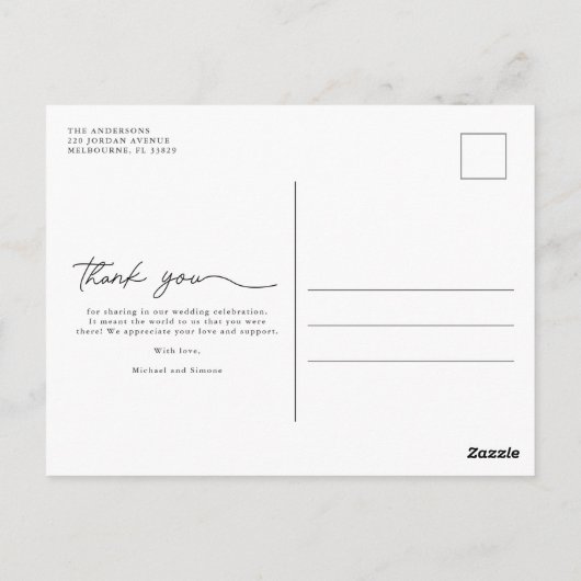 Modern Arch Photo Weddenschap Bedankt Briefkaart (Achterkant)