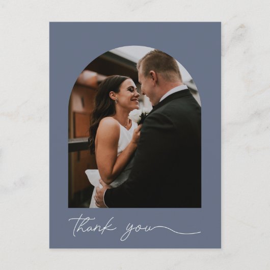 Modern Arch Photo Weddenschap Bedankt Briefkaart (Voorkant)