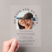 Modern Arch Photo Wedding Acryl Uitnodigingen (Insitu (Draagbaar))