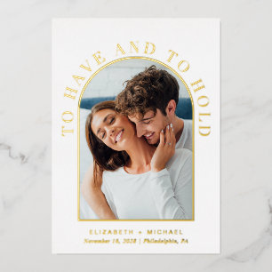Modern Arch Photo Wedding Folie Uitnodiging