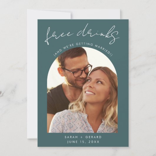 Modern Arch Photo Wedding Save The Date (Voorkant)