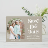 Modern Arch Photo Wedding Save the Date (Staand voorkant)