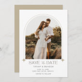 Modern Arch Photo Wedding Save The Date (Voorkant / Achterkant)