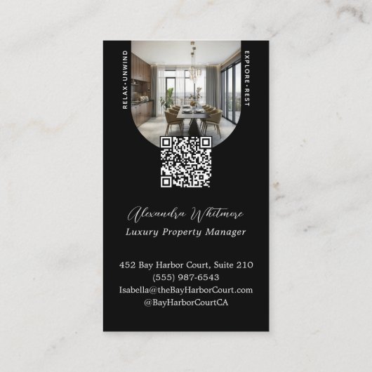 Modern Arch Photos Home Rental Property Manager Visitekaartje (Achterkant)