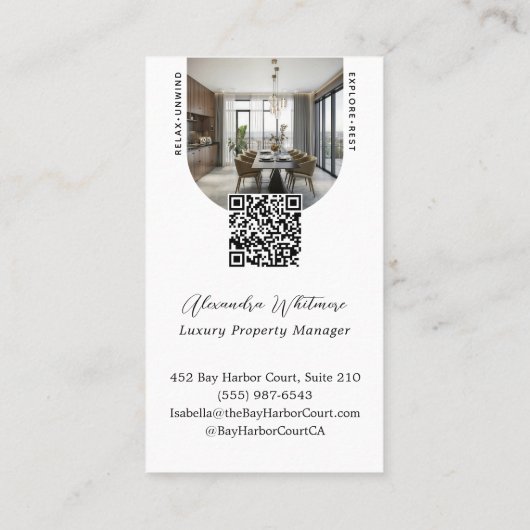 Modern Arch Photos Home Rental Property Manager Visitekaartje (Achterkant)