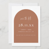 Modern Arch Retro Minimalistisch Koper Script Save The Date (Voorkant)