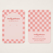 Modern Arch Roze Rode Sieraden Kaart (Voorkant /achterkant)