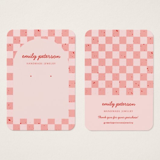 Modern Arch Roze Rode Sieraden Kaart (Voorkant /achterkant)