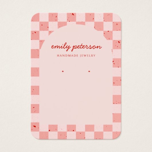 Modern Arch Roze Rode Sieraden Kaart (Voorkant)