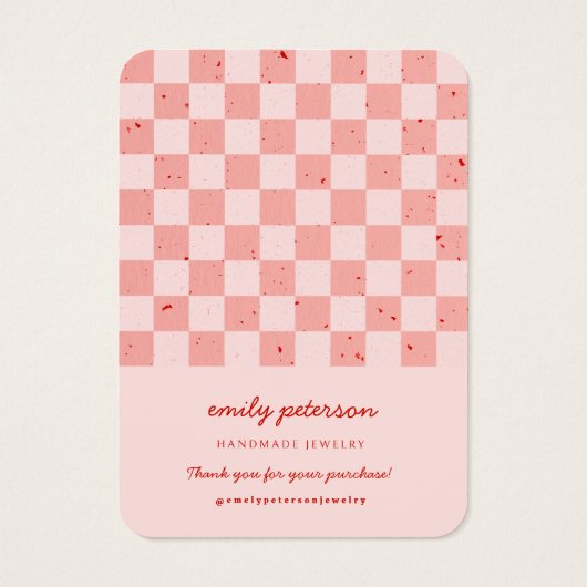 Modern Arch Roze Rode Sieraden Kaart (Achterkant)