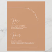 Modern Arch Rust Calligraphy Signature Drankenmenu (Voorkant)