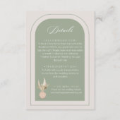 Modern Arch Sage Green Wedding Informatiekaartje (Voorkant)