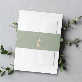 Modern Arch Sage Green Wedding Uitnodigingen Wikkel