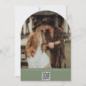 Modern Arch Sage Wedding Save The Date Kaart (Achterkant)