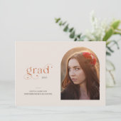 Modern Arch Simple 1-foto 2025 Afstudeerfeest Kaart (Staand voorkant)