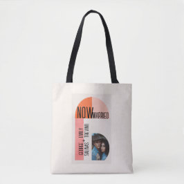 Modern Arch, Sinaasappel en Roze, Fotogebied, Tote Bag