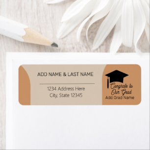 Modern Arch Terracotta Afstudeerder Shoutout Etiket