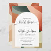 Modern Arch Terracotta & Sage Vrijgezellenfeest Feestdagenkaart (Voorkant / Achterkant)