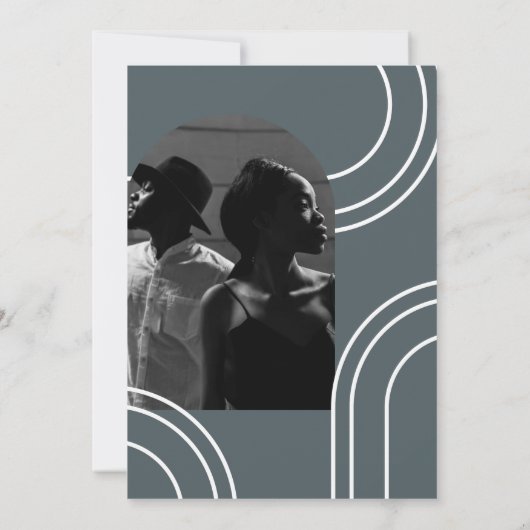 Modern Arch Two Photo Wedding Kaart (Achterkant)