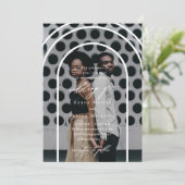 Modern Arch Two Photo Wedding Kaart (Staand voorkant)