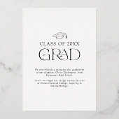 Modern Arch Typography Foto Afstudeerder Aankondig Folie Uitnodiging (Achterkant)