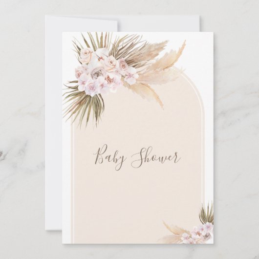 Modern Arch Warm Tones Baby shower Invitation Kaart (Achterkant)