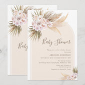 Modern Arch Warm Tones Baby shower Invitation Kaart (Voorkant / Achterkant)