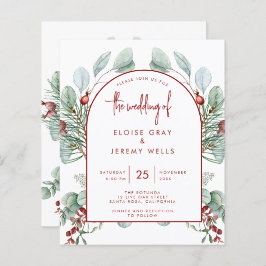 Modern Arch Wedding Uitnodiging (Voorkant / Achterkant)