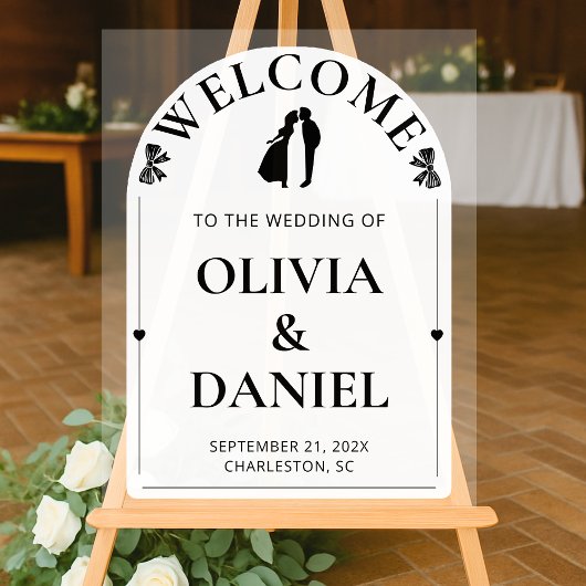 Modern Arch Wedding Welcome Layout Acryl Bord