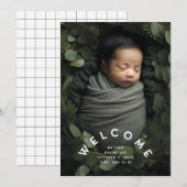 Modern Arch Welkom Geboortefotoaankondiging Aankondiging (Voorkant / Achterkant)