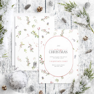 Modern Arch Winter Berry Merry KerstHoli Feestdagenkaart