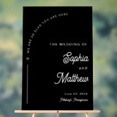 Modern Arch Zwart-wit bruiloft welkom Acryl Bord (Neutraal)