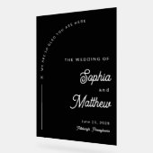 Modern Arch Zwart-wit bruiloft welkom Acryl Bord (Hoek)