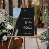 Modern Arch Zwart-wit bruiloft welkom Acryl Bord