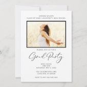 Modern Arch Zwart-wit Graduation Party Kaart (Achterkant)