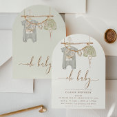 Modern Arched Boho Babykleding Baby shower Kaart