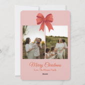 Modern Arched Bow Preppy Stripe Family Photo Feestdagenkaart (Achterkant)