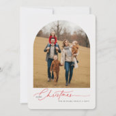 Modern Arched Layout Family Two Photo Christmas Feestdagenkaart (Voorkant)
