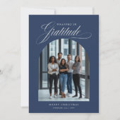 Modern Arched Photo Business Christmas Kaart (Voorkant)