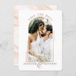 Modern Arched Photo Lijst Terracotta Marble Back Save The Date