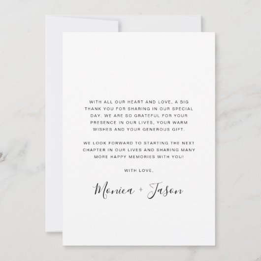 Modern Arched Photo Wedding Bedankkaart (Achterkant)