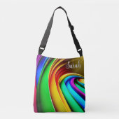 Modern Arched Rainbow Pride Monogram Crossbody Tas (Voorkant)