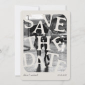 Modern Arched Typography Wedding Save the Date Kaart (Achterkant)