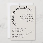 Modern Arched Typography Wedding Save the Date Kaart (Voorkant)