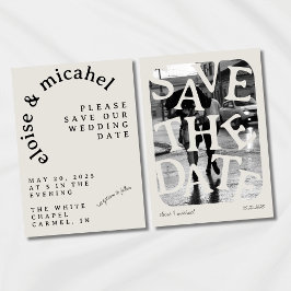 Modern Arched Typography Wedding Save the Date Kaart