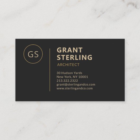 Modern Architect Black Gold Visitekaartje (Voorkant)