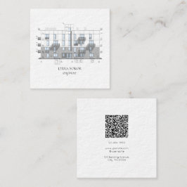 Modern Architect Blueprint Business Card Vierkante Visitekaartje