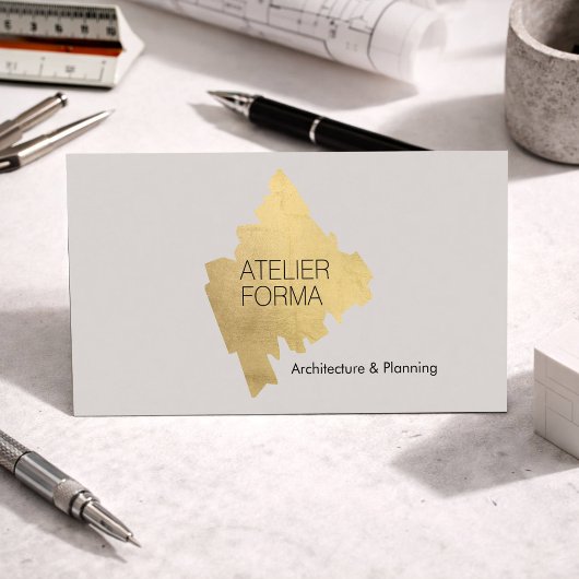 Modern Architect Gold Minimal Visitekaartje