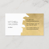 Modern Architect Gold Minimal White Visitekaartje (Achterkant)